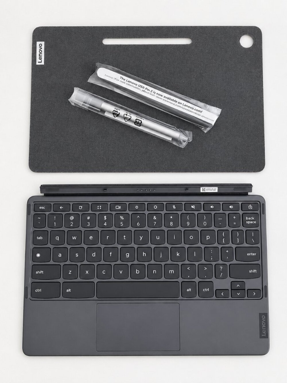Lenovo Duet 3 Storm Gray Detachable Magnetic Keyboard, Kickstand & Stylus Pen